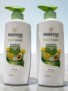 2 Pantene Pro-V Nature Care Shampoo Fullness and Life Avocado Oil New 16.2oz